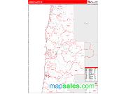 Lincoln County, OR <br /> Wall Map <br /> Zip Code <br /> Red Line Style 2024 Map