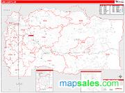 Linn County, OR <br /> Wall Map <br /> Zip Code <br /> Red Line Style 2024 Map
