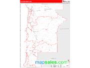 Tillamook County, OR <br /> Wall Map <br /> Zip Code <br /> Red Line Style 2024 Map