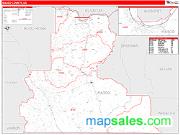 Wasco County, OR <br /> Wall Map <br /> Zip Code <br /> Red Line Style 2024 Map