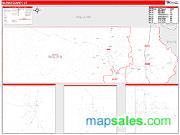 Beaver County, UT <br /> Wall Map <br /> Zip Code <br /> Red Line Style 2024 Map