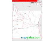 Emery County, UT <br /> Wall Map <br /> Zip Code <br /> Red Line Style 2024 Map