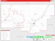 Iron County, UT <br /> Wall Map <br /> Zip Code <br /> Red Line Style 2024 Map