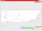 Kane County, UT <br /> Wall Map <br /> Zip Code <br /> Red Line Style 2024 Map
