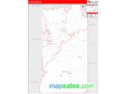 Uintah County, UT <br /> Wall Map <br /> Zip Code <br /> Red Line Style 2024 Map