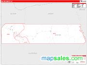 Wayne County, UT <br /> Wall Map <br /> Zip Code <br /> Red Line Style 2024 Map