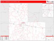 Abilene <br /> Wall Map <br /> Red Line Style 2024 Map