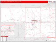 Amarillo <br /> Wall Map <br /> Red Line Style 2024 Map