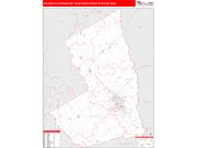 College Station-Bryan <br /> Wall Map <br /> Red Line Style 2024 Map