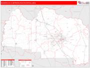 Gainesville <br /> Wall Map <br /> Red Line Style 2024 Map
