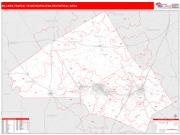 Killeen-Temple <br /> Wall Map <br /> Red Line Style 2024 Map