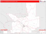 Missoula <br /> Wall Map <br /> Red Line Style 2024 Map