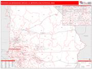 Riverside-San Bernardino-Ontario <br /> Wall Map <br /> Red Line Style 2024 Map