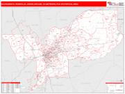 Sacramento-Roseville-Arden-Arcade <br /> Wall Map <br /> Red Line Style 2024 Map