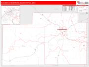 San Angelo <br /> Wall Map <br /> Red Line Style 2024 Map