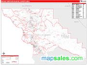 San Luis Obispo-Paso Robles-Arroyo Grande <br /> Wall Map <br /> Red Line Style 2024 Map