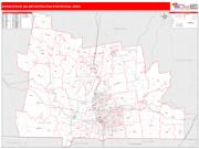 Springfield <br /> Wall Map <br /> Red Line Style 2024 Map