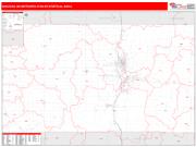 Wausau <br /> Wall Map <br /> Red Line Style 2024 Map