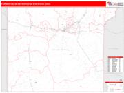 Farmington <br /> Wall Map <br /> Red Line Style 2024 Map