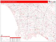 Southern Los Angeles County <br /> Wall Map <br /> Red Line Style 2024 Map