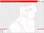 Hanford-Corcoran <br /> Wall Map <br /> Red Line Style 2024 Map