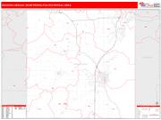 Oshkosh-Neenah <br /> Wall Map <br /> Red Line Style 2024 Map