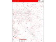 Inland Empire <br /> Wall Map <br /> Red Line Style 2024 Map