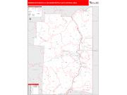 Antelope Valley-High Desert <br /> Wall Map <br /> Red Line Style 2024 Map