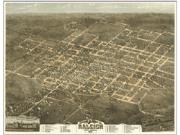 1872 Raleigh <br />Antique <br /> Wall Map Map