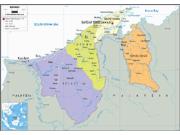 Brunei <br /> Political <br /> Wall Map Map