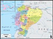Ecuador <br /> Political <br /> Wall Map Map