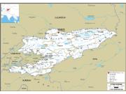 Kyrgyzstan Road <br /> Wall Map Map