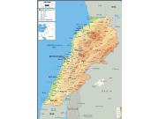 Lebanon <br /> Physical <br /> Wall Map Map