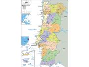 Portugal <br /> Political <br /> Wall Map Map