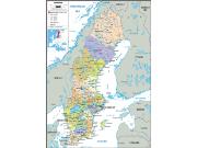 Sweden <br /> Political <br /> Wall Map Map