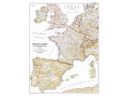 Western Europe 1950 <br /> Wall Map Map