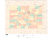 Colorado  <br />with Counties <br /> Wall Map Map