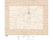 Colorado  <br />with Roads <br /> Wall Map Map