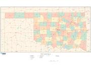 Oklahoma  <br />with Counties <br /> Wall Map Map