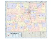Colorado Counties <br /> Wall Map Map