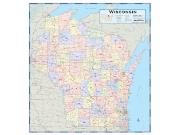 Wisconsin Counties <br /> Wall Map Map