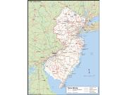 New Jersey <br /> Wall Map <br />with Counties Map