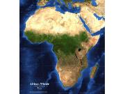 African Winter Topography and Bathymetry <br /> Wall Map Map