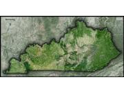 Kentucky <br /> Satellite <br /> Wall Map Map