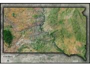 South Dakota <br /> Satellite <br /> Wall Map Map