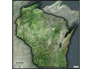 Wisconsin <br /> Satellite <br /> Wall Map Map