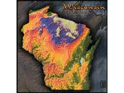 Wisconsin Topo <br /> Wall Map Map