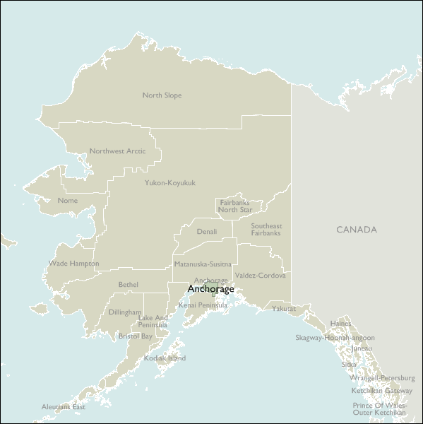 Metro Area Wall Maps of Alaska from DaVinciBG.com - The leading source ...