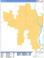 Yuba City Wall Map