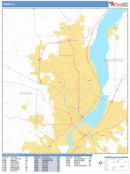 Peoria Wall Map